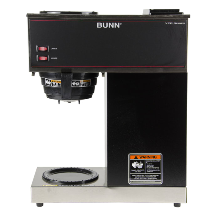 Bunn VPR Medium Volume Decanter Coffee Maker w/ 2 Glass Decanters - Pourover,  3 4/5 gal/hr, 120v (33200.0015)