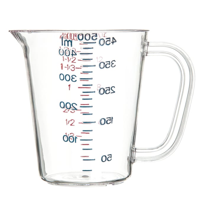 1 Cup Clear Carlisle 4314107 Commercial Plastic Measuring Cup 