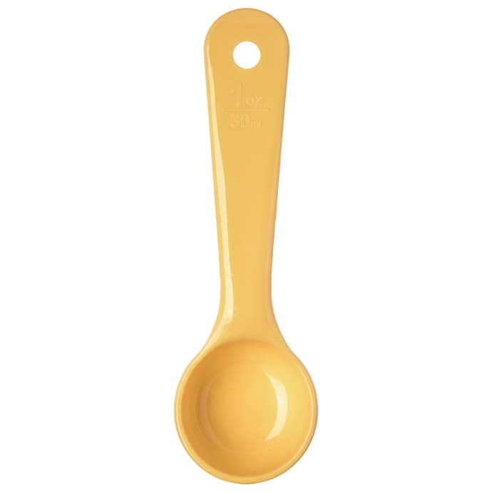 Carlisle 395704 Perforated Long Handle Portion Control Spoon 1 oz Yellow 