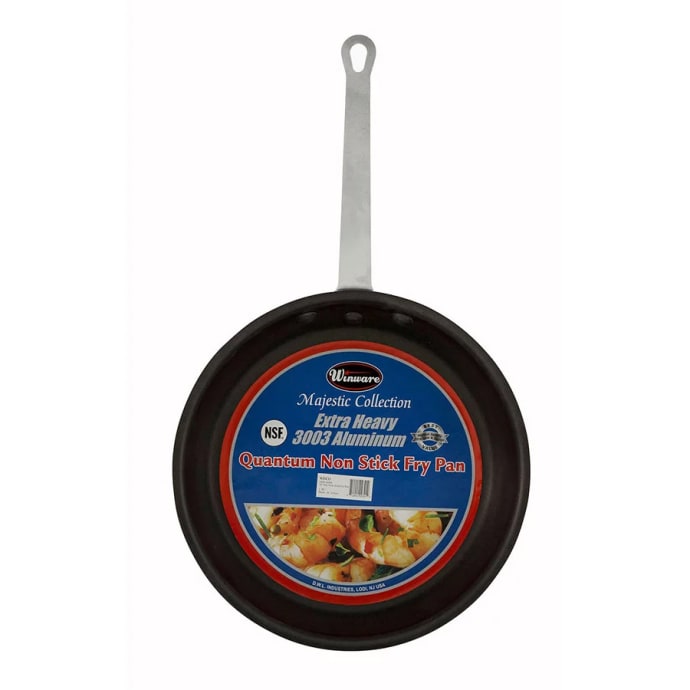 14-Inch Non-Stick Stainless Steel Fry Pan NSF Winco SSFP-14NS 