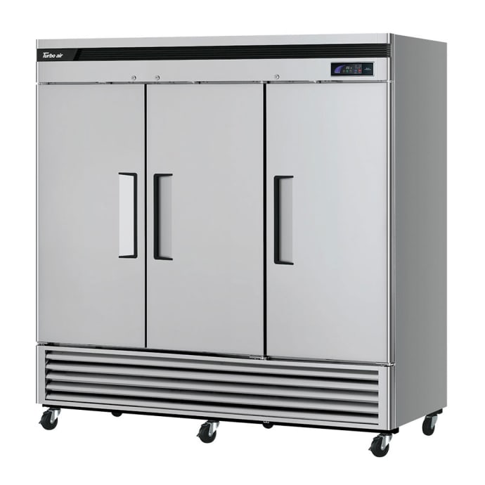 Turbo Air Tsr 72sd N 81 7 8 Three Section Reach In Refrigerator 3 Left Right Hinge Solid Doors 115v