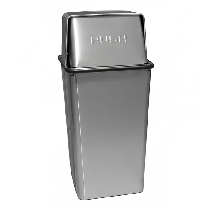 Witt 36HTSS 36 gal Indoor Decorative Trash Can - Metal, Stainless Steel