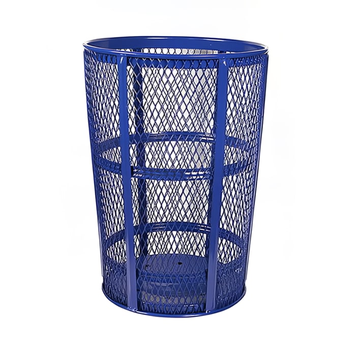Witt Exp 52bl 48 Gallon Outdoor Trash Can W See Through Mesh Blue Finish
