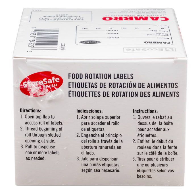 Food Rotation Label CAMBRO CA1252SLB250 2 x 3 1 Pack 250 Labels 