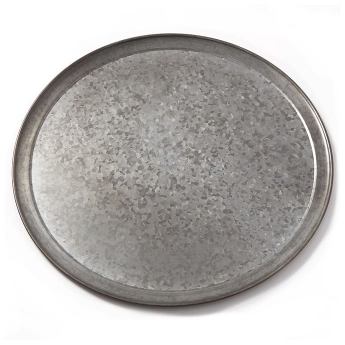 American Metalcraft Gtp18 18 Round Serving Tray Galvanized W Onyx Finish