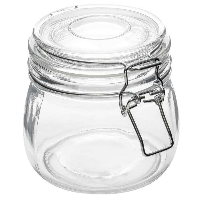 American Metalcraft Hmj4 16 Oz Mason Jar With Hinged Lid Glass
