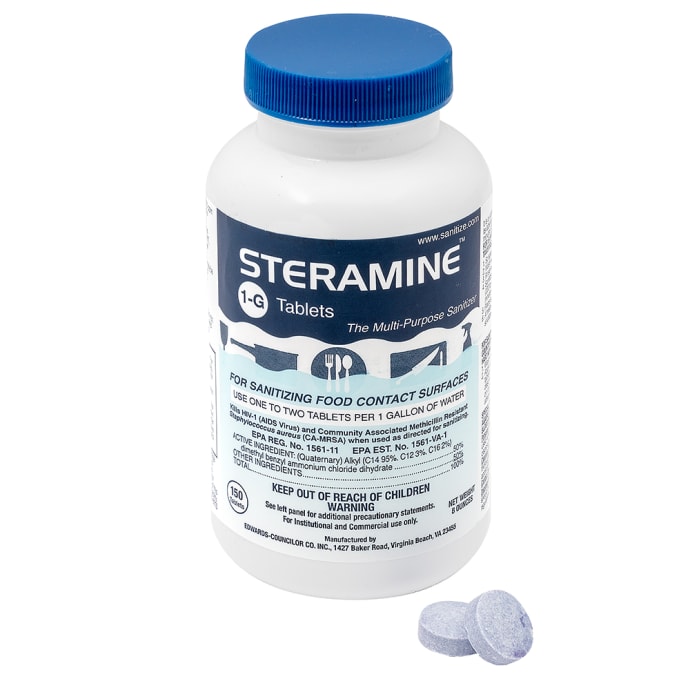 bar maid dis 201 quaternary sanitizer tablets 150 tablets per bottle