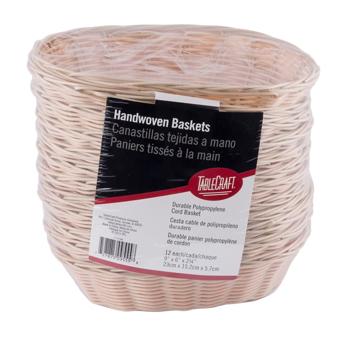 TableCraft Products C1174W Basket Oval Natural 9" x 6" x 2.25" Pack of 12 