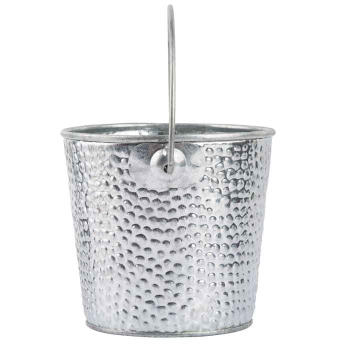 TableCraft CCGP44 Galvanized Pail with Handle 4.125 x 4 x 3.625 Silver 