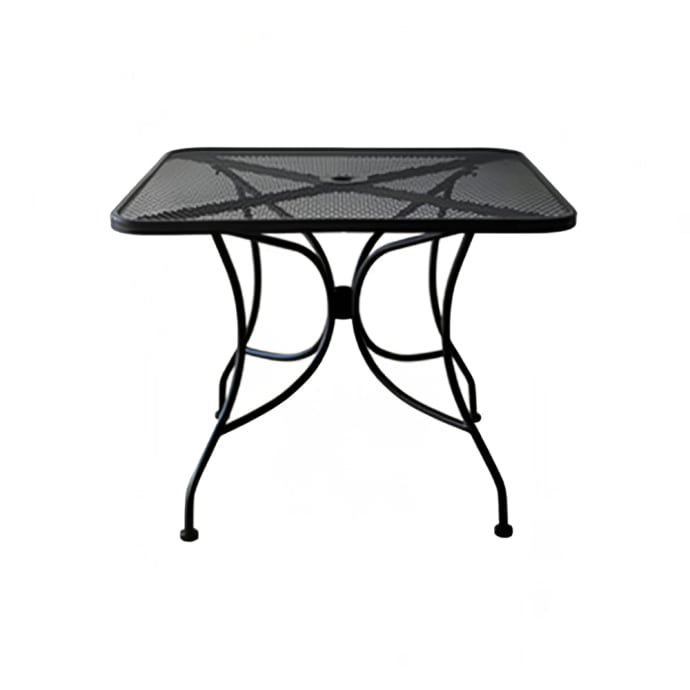 Oak Street Od3636 36 Square Diamondback Indoor Outdoor Table W Umbrella Hole Steel Black