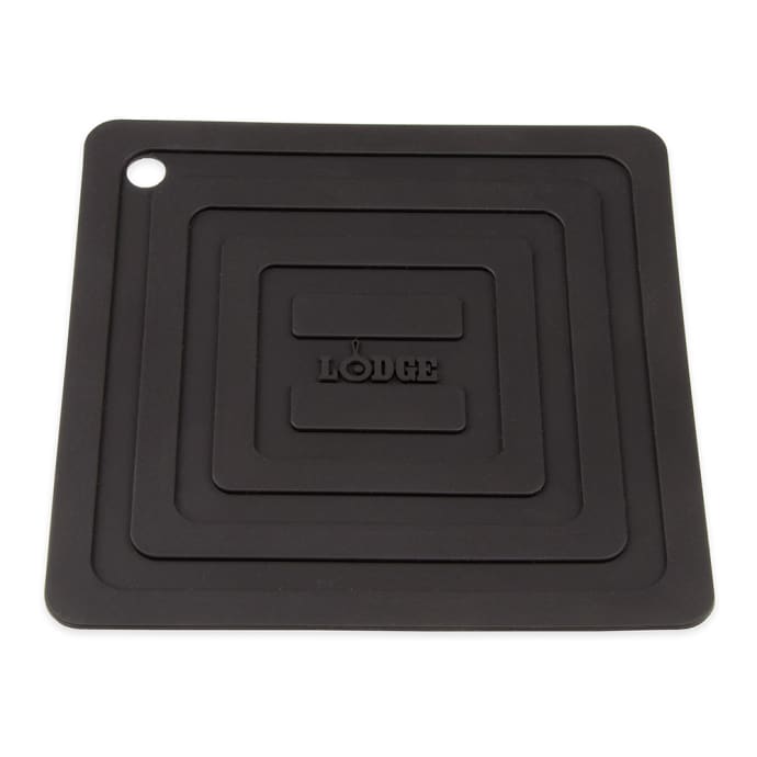 Lodge AS6S11 Square Silicone Potholder, Heat Resistant to 250°F, 5 7/8 x 5  7/8, Black