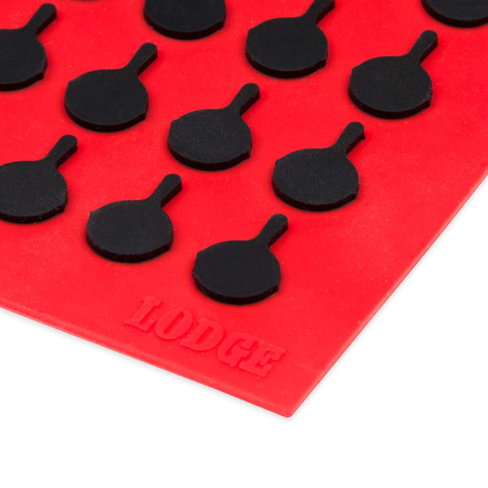 Lodge AS7S41 Silicone Square Trivet with Black Logo Skillets Red
