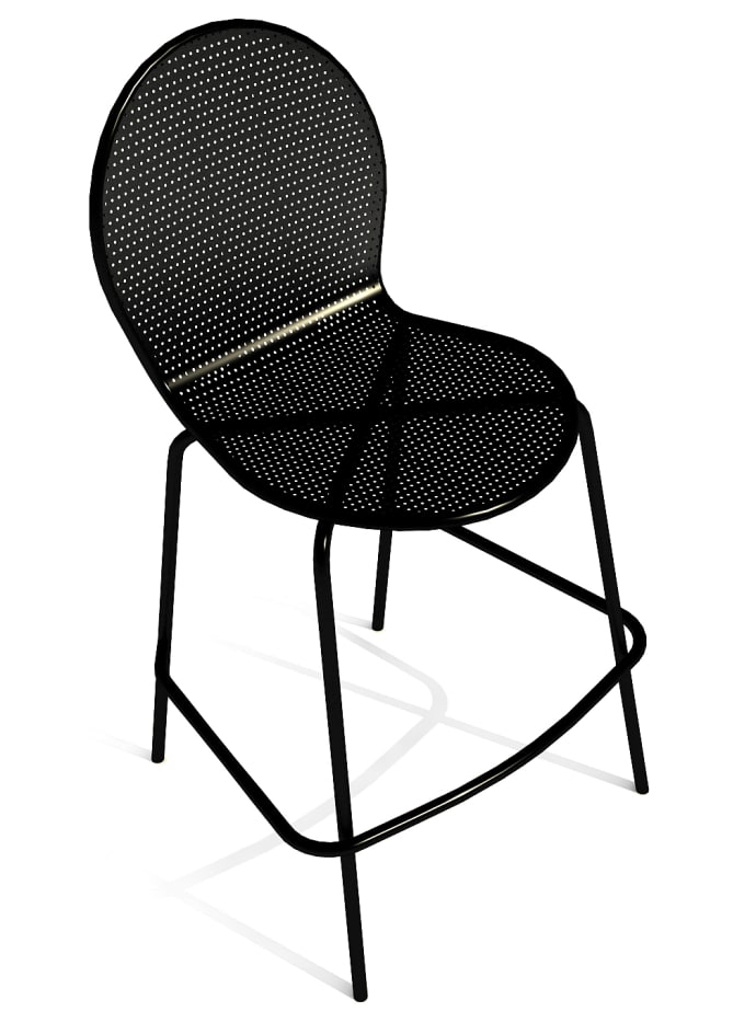 American Tables Seating 94 Bs Outdoor, Black Wrought Iron Outdoor Bar Stools