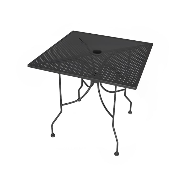 American Tables Seating Alm3048, Round Outdoor Dining Table 23 58 In W X L With Umbrella Hole