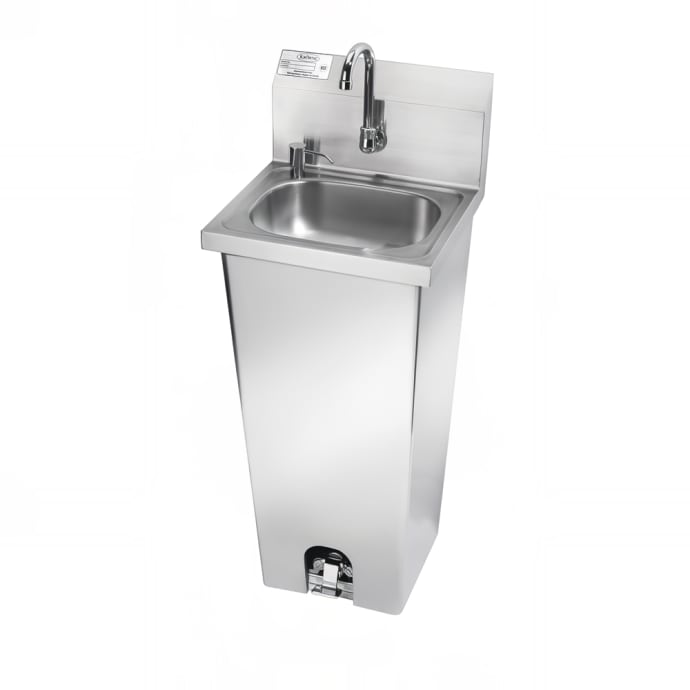 Krowne Hs 14 Pedestal Commercial Touchless Hand Sink W 14 L X 10 W X 5 D Bowl Pedal Valve