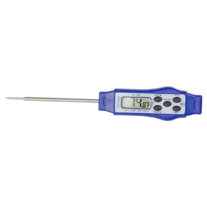 Taylor 9877FDA Compact Digital Thermometer - -40Â° to 450Â° F, LCD Display