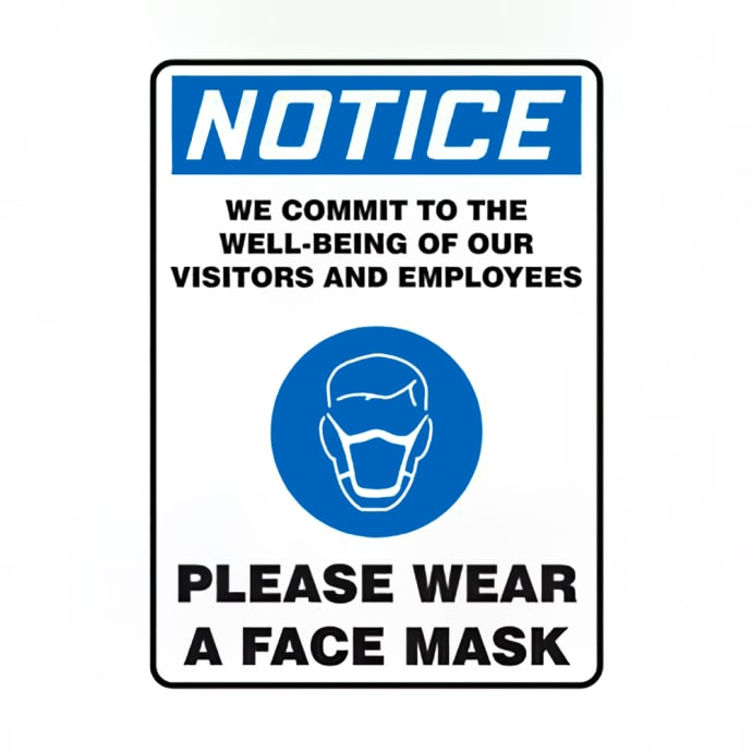Accuform Signs Mppa830vs Please Wear A Mask Sign Adhesive Vinyl 10 X 7