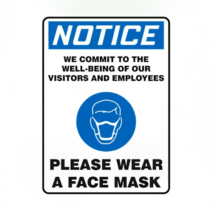 2 x PLEASE WEAR A FACE MASK A4 SIGN LAMINATED INDOOR OUTDOOR SAFETY FREE P&P 