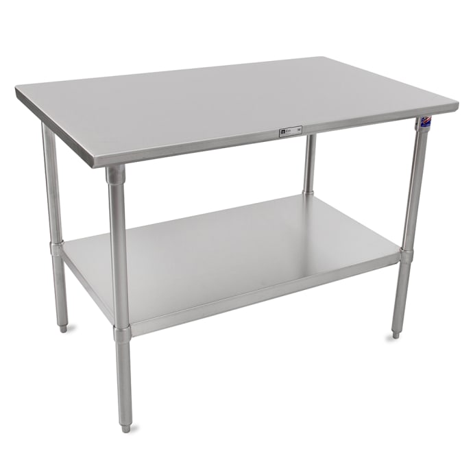 John Boos St6 3060ssk 60 16 Ga Work Table W Undershelf 300 Series Stainless Flat Top