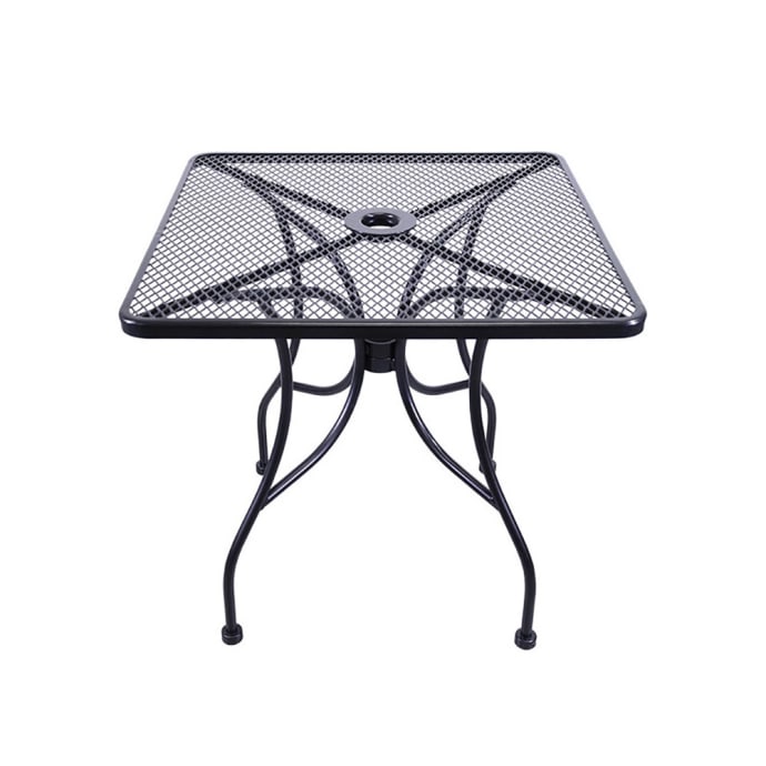 H D Commercial Seating Mt3030 30 Square Outdoor Table W Umbrella Hole Steel Black - Patio Furniture Table With Umbrella Hole