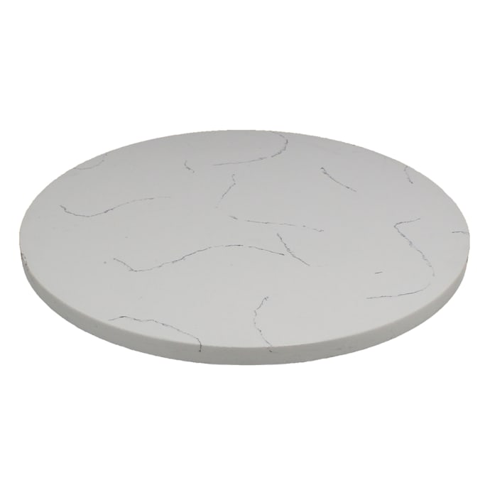 Art Marble Q401 36 Rd 36 Round Quartz Table Top Indoor Outdoor Carrera White