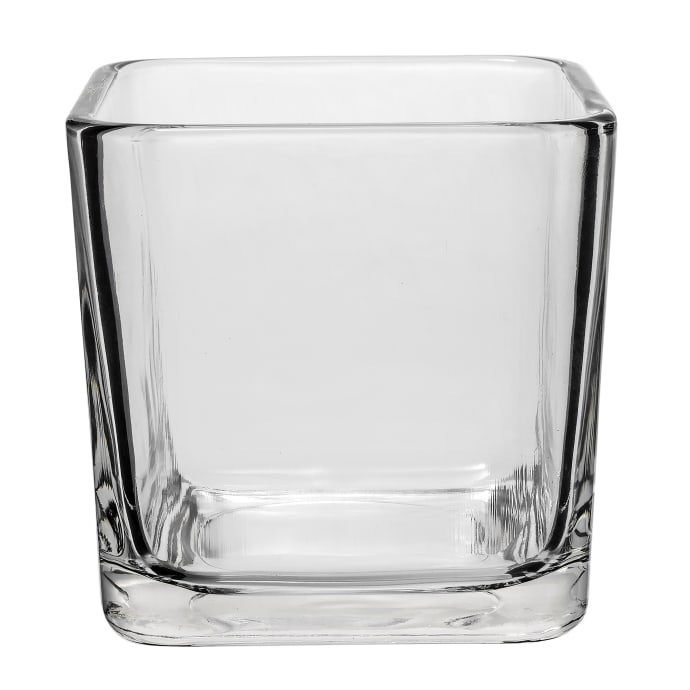 Tegen de wil rustig aan kooi Libbey 5475 14 oz Clear Glass Cube Voltive Candle Holder