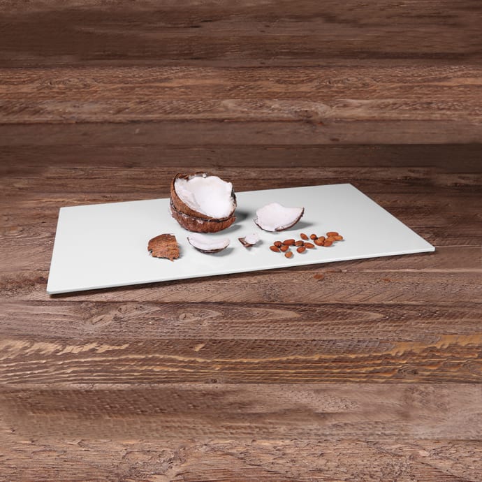 Elite Global Solutions M1324F Display White Melamine Flat Tray with Feet -  24 x 13 1/2