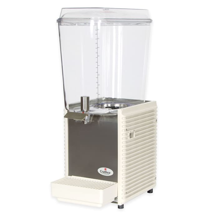 Round White Plastic Beverage Dispenser Cater Strong 6 gal