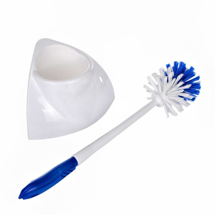 Alpine Industries 412345 16 7 10 Toilet Bowl Brush W Corner Caddy Plastic Handle White