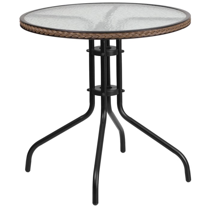 Flash Furniture Tlh 087 Dk Bn Gg 28, Round Plastic Patio Table Tops