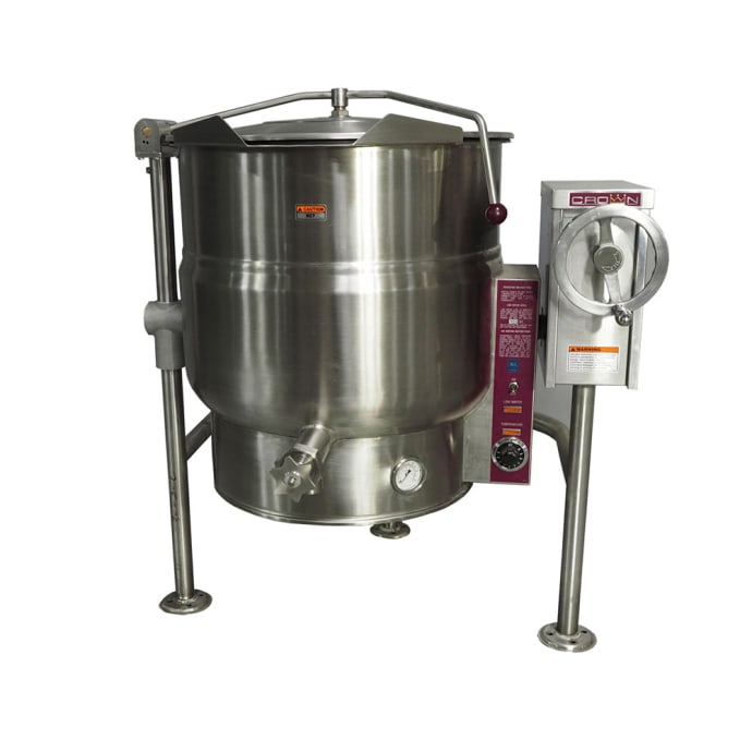 Crown Steam Elt 80 80 Gal Steam Kettle Manual Tilt 2 3 Jacket 208v 3ph
