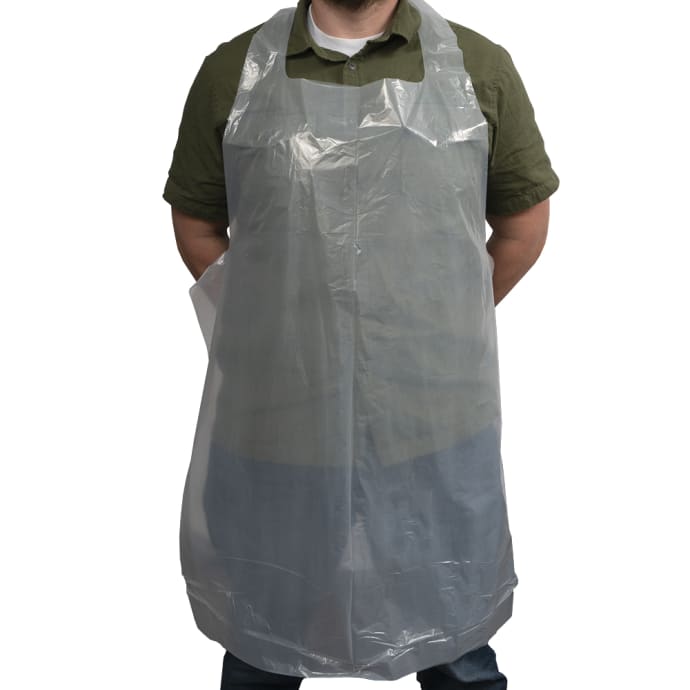 LK Packaging AP12F2846 Disposable Embossed Poly Apron - 28