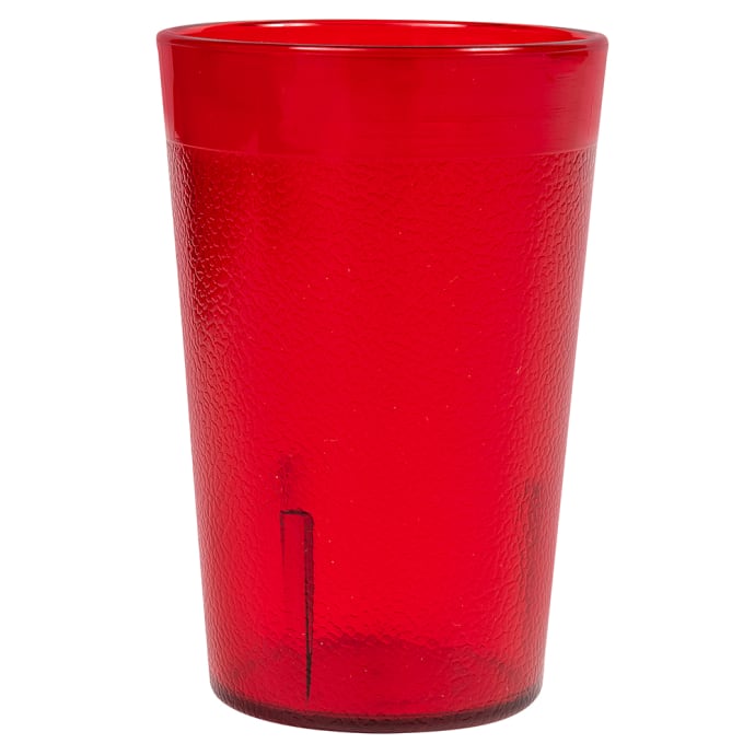 Winco - PTP-12R - 12 oz Red Pebbled Tumbler