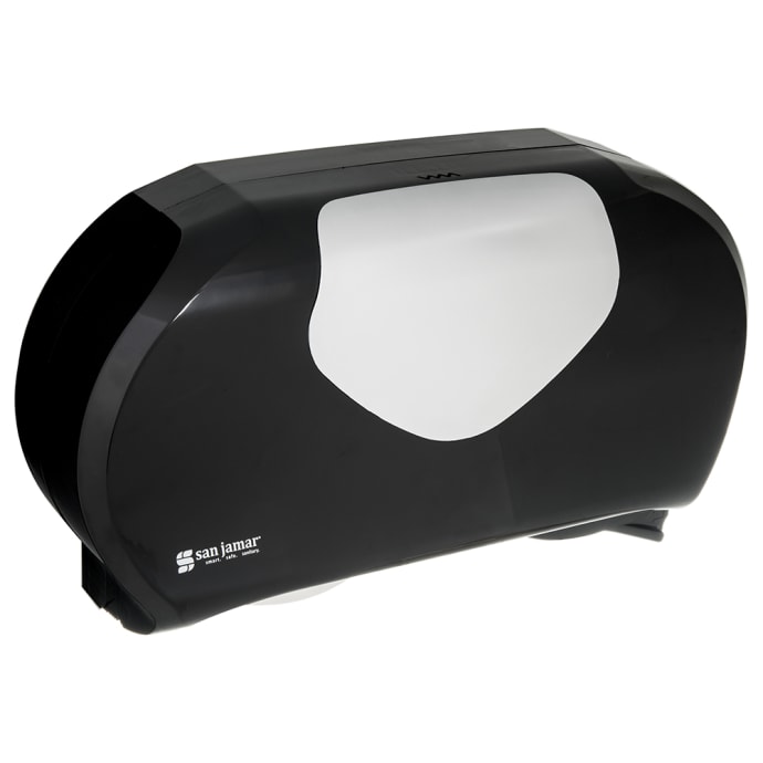 San Jamar R3670BKSS Summit 5 1/2 Double Roll Toilet Tissue Dispenser -  Black