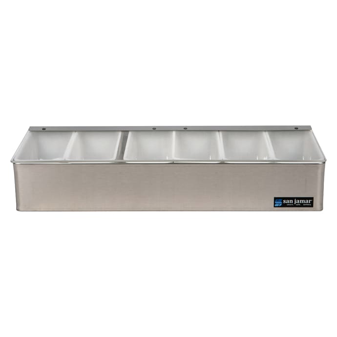 『3年保証』 San Jamar B4186L (6) Compartment Bar Garnish Tray - Flat その他
