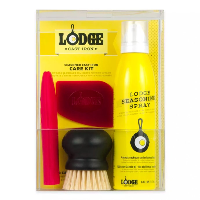 Lodge A-CAREC1 Cast Iron Care Kit w/ 6 oz Seasoning Spray, Pan