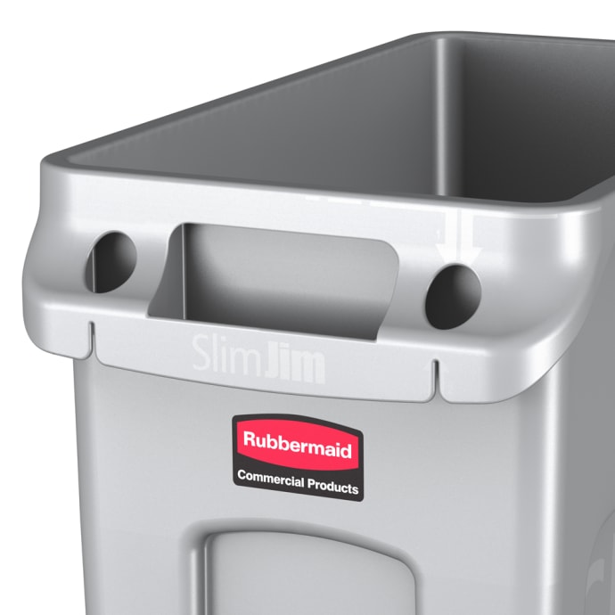 Rubbermaid 1971258 16 gal Rectangle Slim Trash Can, 22