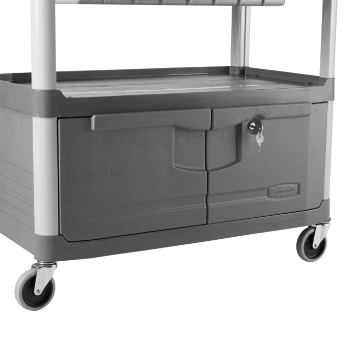 Rubbermaid FG4094 Instrument Cart with Lockable Doors and Sliding