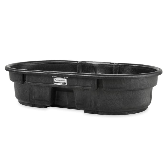ブラック ストック プラスチック製 Rubbermaid FG424300 BLA 50 gal Stock Tank - Oval, Structural