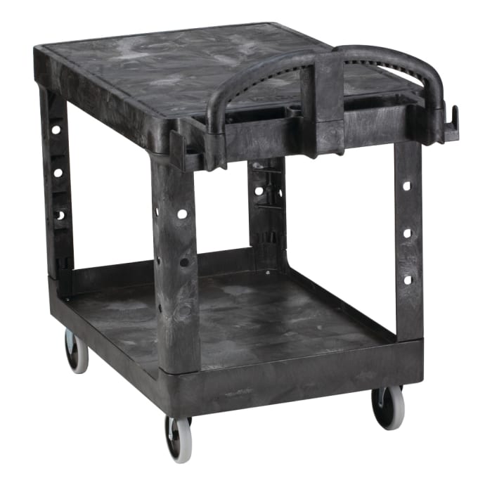 Rubbermaid FG452500 BLA 2 Level Polymer Utility Cart w/ 500 lb