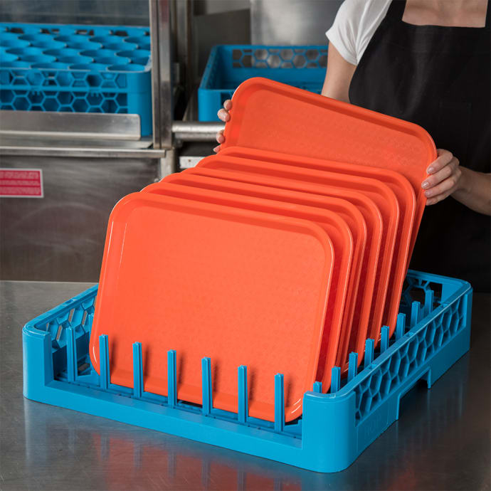 Carlisle 2.5 in. Dishwasher Rack for Pans or Insulated Meal Trays in Blue  (Case of 3) RFP14 - The Home Depot