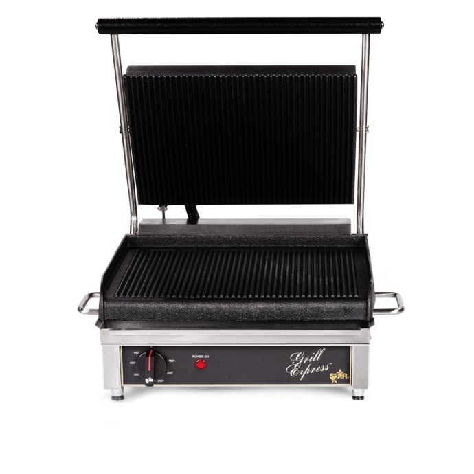 Star PST14IGT Single Commercial Panini Press w/ Cast Iron Grooved
