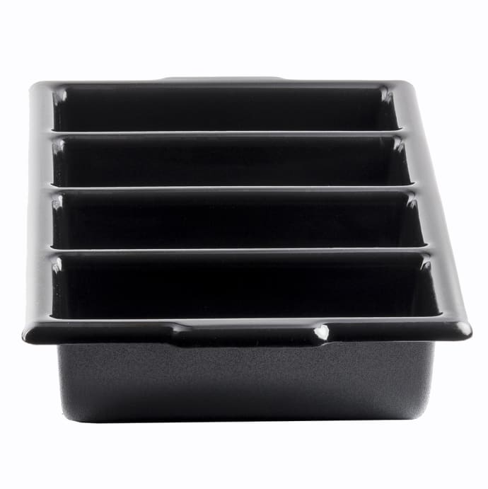 Tablecraft 1524B 4 Compartment Cutlery Bin - Plastic, Black