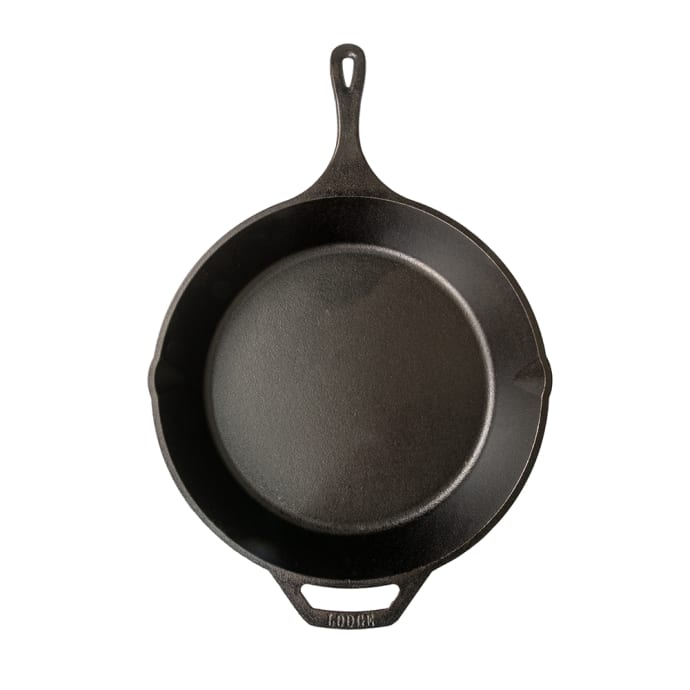 Lodge L12SK3 13 1/4 Pre-Seasoned Cast Iron Skillet with Helper Handle