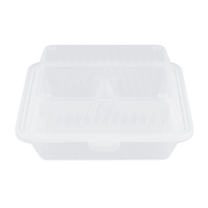G.E.T. 1 Compartment Clear Polypropylene Eco-Take Out Container - 9 inchl x 6 1/2 inchw x 2 1/2 inchh