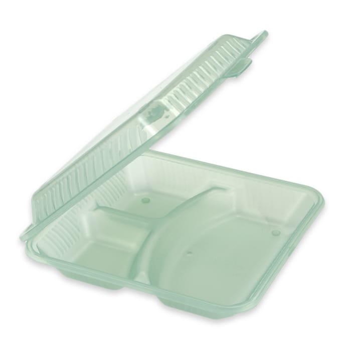 GET EC-12-1-CL 9 Square To Go Food Container, Polypropylene, Clear