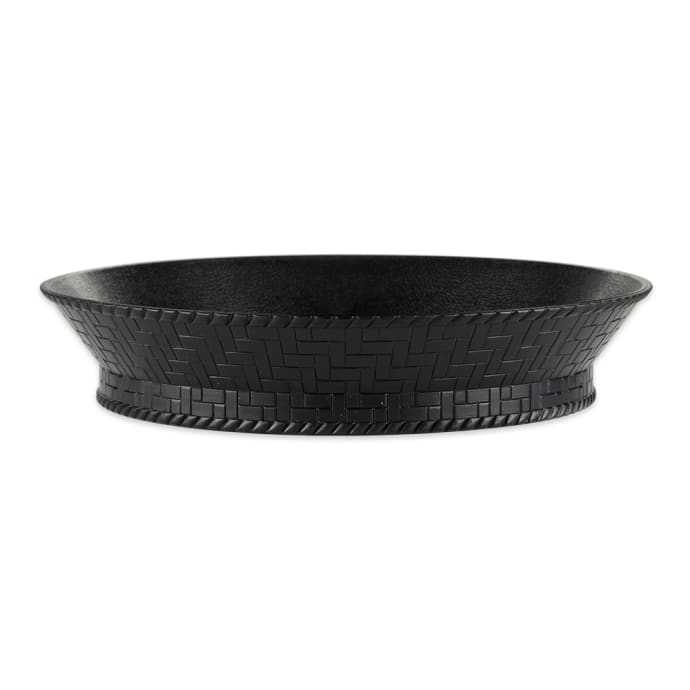 Choice 8" X 2" Round Black Plastic Fast Food Basket - 12/Pack