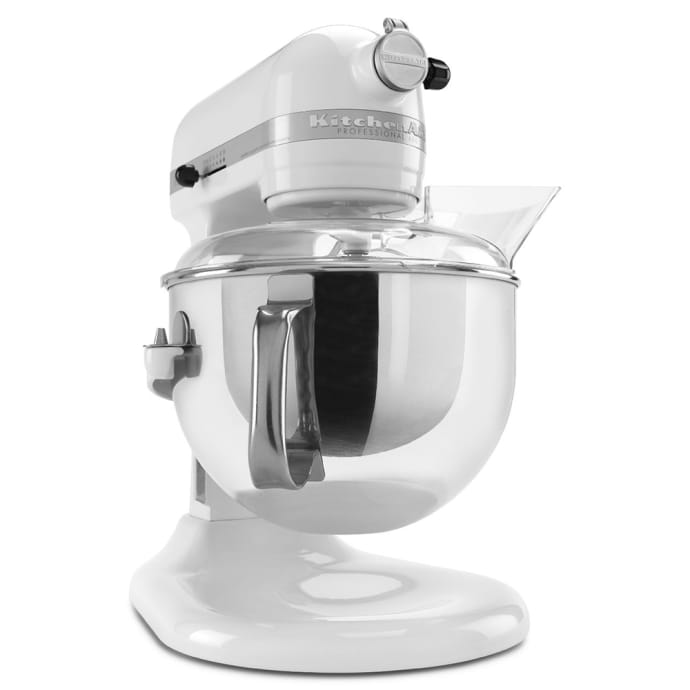 KitchenAid KP26M1XWH 10 Speed Stand Mixer w/ 6 qt Stainless Bowl &  Accessories, White