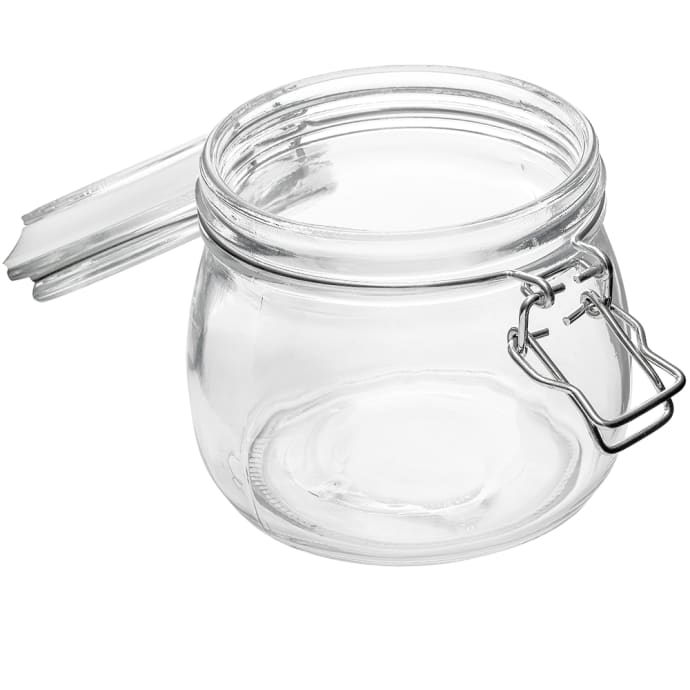 American Metalcraft HMJ4 16 oz Glass Jar - Hinged Lid