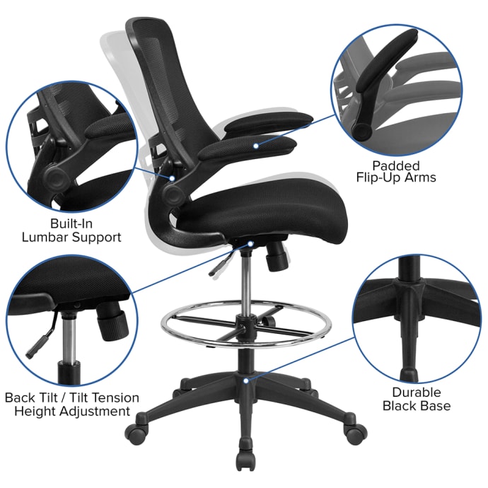 Flash Furniture BL-X-5M-D-GG Swivel Office Chair w/ Mid Back 
